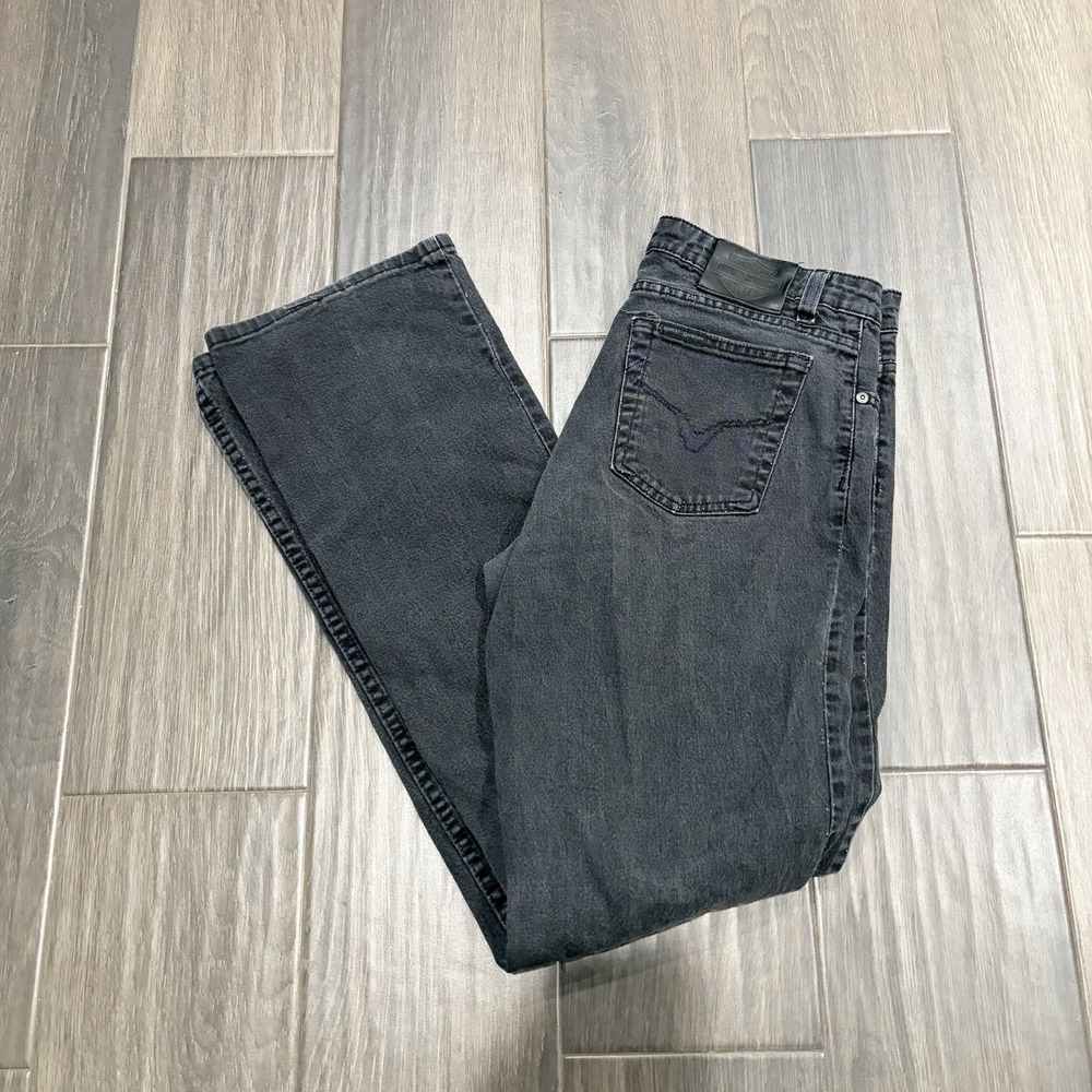 Harley Davidson Straight leg Black Jeans 12 Long Women's Fade